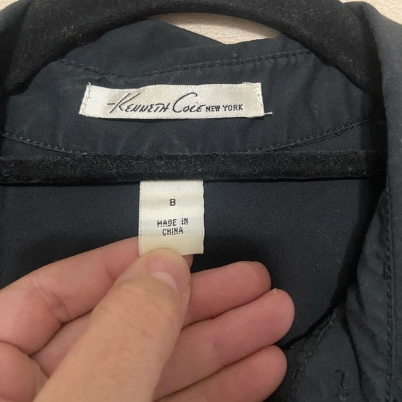 Kenneth Cole EUC black utility button down belted shirt dress size 8 - Picture 6 of 6